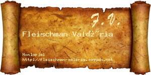 Fleischman Valéria névjegykártya